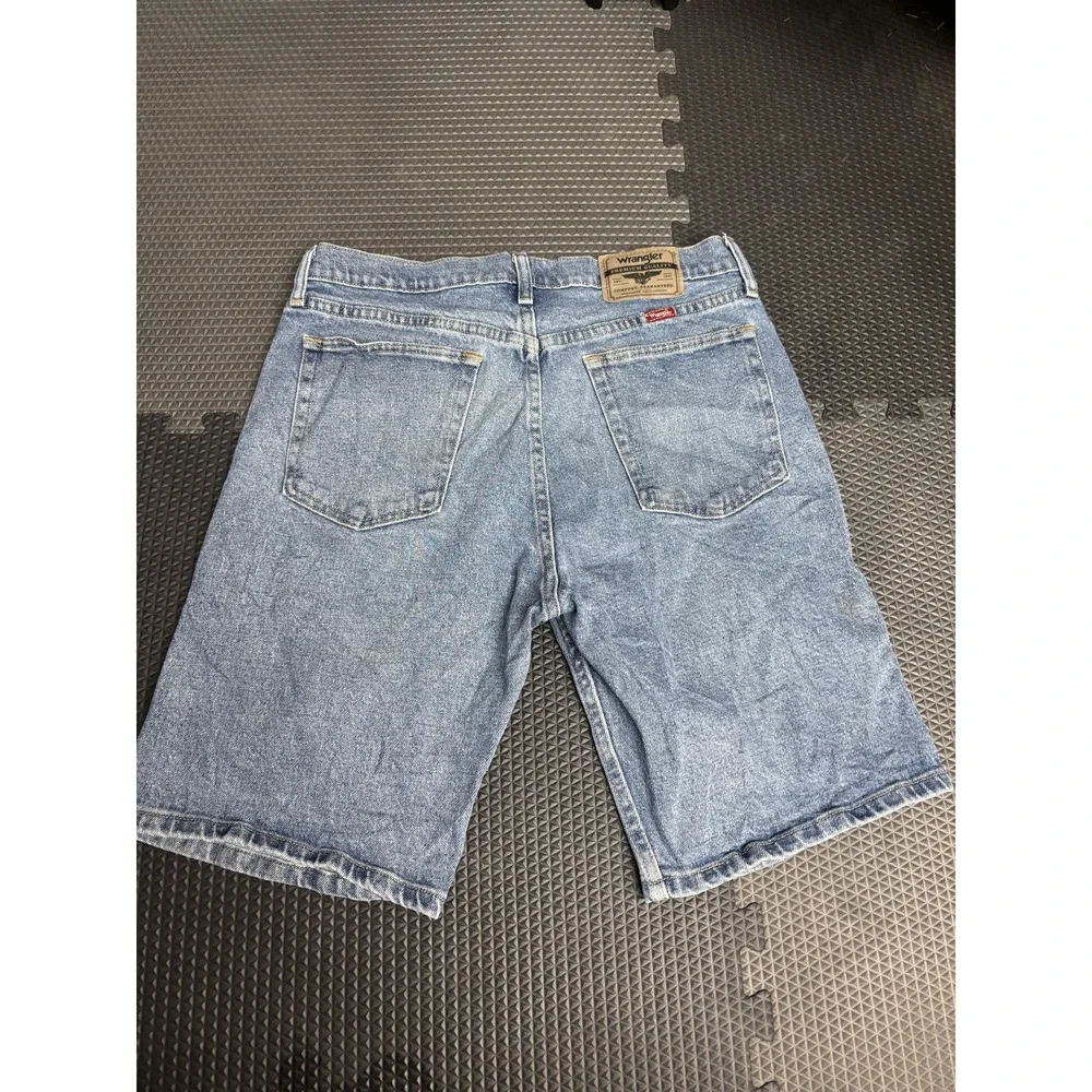 Wrangler Men's Size 32 Denim Jean Shorts Blue Cotton Blend Regular Fit